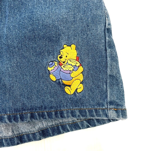 Winnie The Pooh Vintage High Rise Jean Shorts 23 Embroidered Disney Denim - Picture 3 of 7